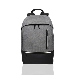 Sac à dos décontracté en nylon pour ordinateur portable, noir et bleu, design à panneaux, bretelles, fermeture éclair, léger, 20-39L, unisexe - Product Image 3
