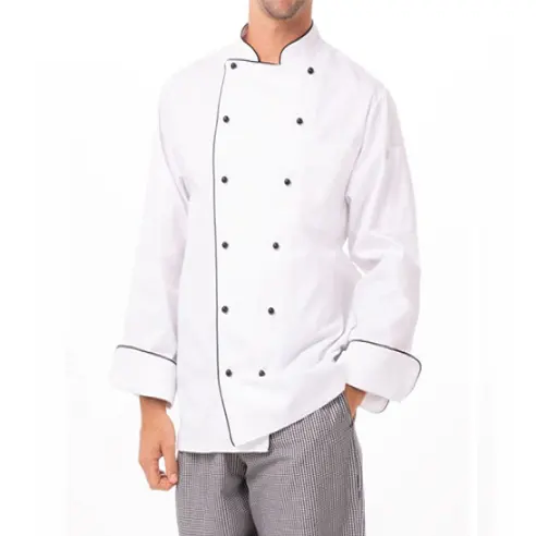 Chaqueta de Chef con bolsillo, uniforme de uso en Hotel y restaurante, 100% algodón, último diseño