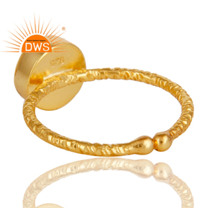Bague en argent 925, plaqué or 18k, pierre de lune naturelle, arc-en-ciel, Texture marbrée, bijoux - Product Image 3