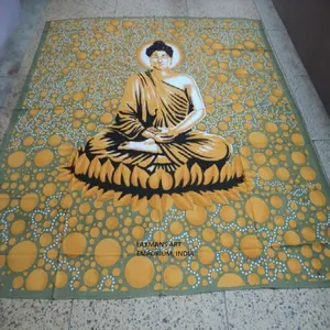 Nouvelle chambre décor bouddha imprimé coton draps/tentures murales tapisserie en gros de l'inde