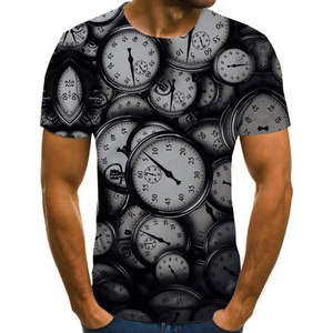 T-shirt pour homme 100% polyester, mode estivale, manches courtes, col rond 3D, motif visuel, t-shirt surdimensionné pour homme - Product Image 1