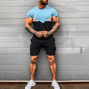 Survêtement d'été pour hommes, ensemble deux pièces, personnalisé, Short, vêtement de plage, t-shirt court - Product Image 4