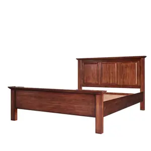 Сделано в Вьетнаме, дешевая американская современная мебель для спальни, прочная деревянная двуспальная кровать