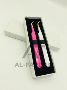 แหนบถอนขนตาสเตนเลสแบบโค้งเจสีทองสีชมพูพร้อมโลโก้ตามสั่ง - Product Image 3