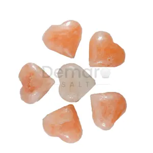 Wholesale Natural Pink Rock Salt Massage Stone Heart Shaped 200-250 gram Himalayan Spa Salt Massage Stone Sets Warm Scrub Soap