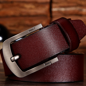 Cinturón de piel de vaca con hebilla para hombre, Cinturón de piel auténtica Unisex - Product Image 4
