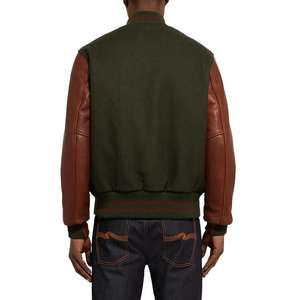 Chaqueta con letras personalizada de alta calidad para hombre, cortavientos de talla grande con decoración de botones de piel de oveja para invierno - Product Image 3