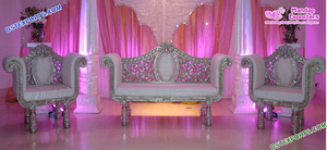 ชุดเครื่องทำจากหนังสำหรับพิธีแต่งงาน,ชุดเฟอร์นิเจอร์บัลลังก์สำหรับงานแต่งงานชุดเฟอร์นิเจอร์สำหรับเวทีแต่งงาน King Queen - Product Image 5