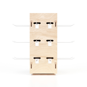 이탈리아산 고급 원목 회전식 사면 휠 장착 인사말 카드 디스플레이 스탠드 (소매점 및 쇼핑몰용) - Product Image 2