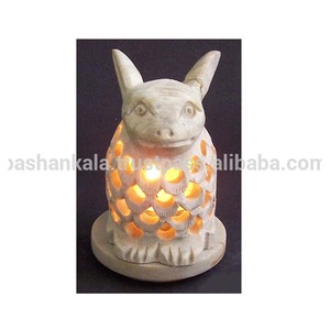 เชิงเทียนหินอ่อนรูปสัตว์ทำด้วยมือสำหรับ Diwali ของตกแต่งบ้าน - Product Image 1