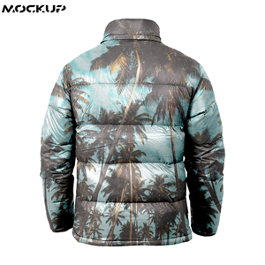 High Quality <b>Men's</b> Puffer Jacket Top Sale Fully Sublimated Custom Printed Design with Stand Collar Coated Processing - Product Image 4