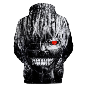 Hoodie d'hiver pour homme, faible MOQ, grande taille, MSWMH62, imprimé crâne à yeux rouges personnalisé, 100% polyester polaire, sublimation, séchage rapide - Product Image 2