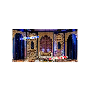 Musulmán Walima boda escenario Mughal boda FIBRA DE Rajwada etapa estilo tradicional boda escenario - Product Image 1