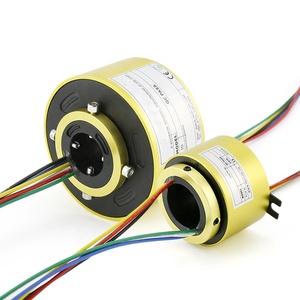 Bague de serrage <span class=keywords><strong>électrique</strong></span> à barre tournante, centrale rotative, <span class=keywords><strong>collecteur</strong></span> d'énergie conductrice, brosses à arbre creux - Product Image 2