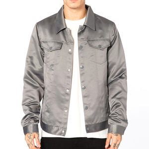Vestes en satin pour hommes de bonne qualité Doublure personnalisée en polyester 100% avec impression par sublimation de couleurs unies avec logo personnalisé - Product Image 1