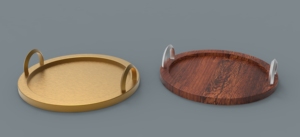 Vantage-Bandeja de madera estilo americano Royal Luxuries, bandeja rectangular para vajilla con asas de metal recortadas, bandeja/plato de madera para servir - Product Image 3