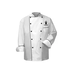 Hot Selling Cotton Chef Coat Logo Printing Professional Top Quality Chef Coat for Bulk Supplier