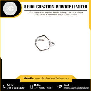 Anillo liso de plata 925 para accesorios y componentes de joyería de cuentas medio perforadas - Product Image 3