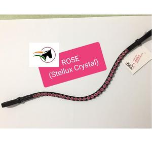 Diadema de 8 mm con piedras rosas y cierre de velcro, accesorio profesional para cabezada inglesa, bucle de cambio rápido - Product Image 5