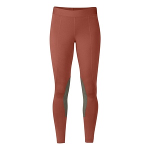 Pantalones de montar de cuero para mujer, de cintura media, sin costuras, con agarre completo en el asiento, bolsillos con cremallera, cierre de botón y parte inferior elástica en las piernas. - Product Image 1