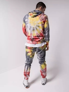 Chándal de algodón Tie Dye con logotipo personalizado de tendencia para mujer, conjunto de pantalones cortos deportivos transpirables de talla grande XL con diseño Tie Dye - Product Image 5