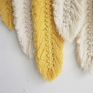 W10079 <span class=keywords><strong>Plume</strong></span> macramé tenture murale décoration murale Crochet coton <span class=keywords><strong>chambre</strong></span> décor - Product Image 3