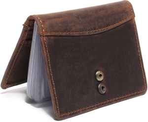 Moda para hombres y mujeres Formal e informal negro cuero genuino RFID tarjetero Mini billetera corta con Mini ranuras para tarjetas para la moda - Product Image 5