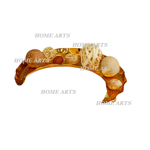 Newest Design Metal Food Serving Tray Greatest Quality Gold Color Dates Snacks Serving Tray For Top Selling - Product Image 2