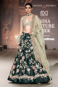 --- มีสไตล์-&- ELEGANT--BRIDAL-KOTI--WITH--LEHENGA-แต่งตัวด้วย --- ประดับด้วยลูกปัดแก้วคริสตัลงานหินสำหรับงานแต่งงาน = 2021 - Product Image 2
