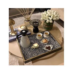 Wooden Square Shape Dessert <b>Snacks</b> <b>Tray</b> With Exclusive Quality Tea And Coffee Serving <b>Tray</b> For Best Selling - Product Image 1