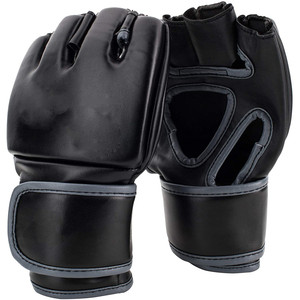 Custom Logo High Quality PU Leather Hollow-carved Design Breathable Fingerless Mma Boxing Gloves - Product Image 1