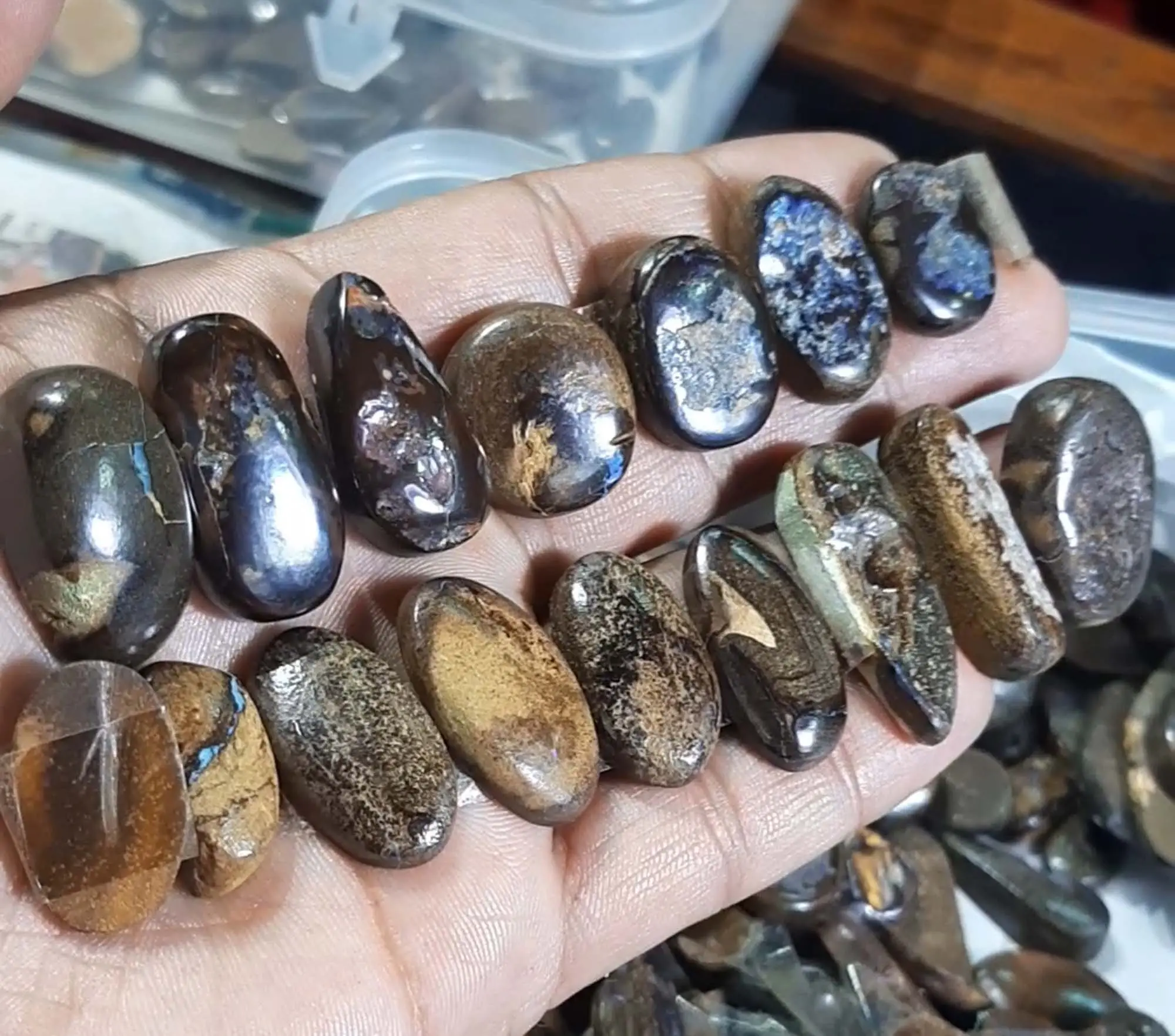 Австралийский Боулдер, опал, драгоценный камень, овальный кабошон, Боулдер, опал от 10 мм до 20 мм, камень-талисман, ювелирные изделия, драгоценный камень