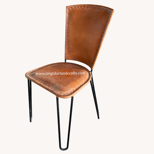 Chaise de salle à manger en cuir véritable, nouveau, style industriel et Vintage, métal en fer, pour hôtel et Restaurant - Product Image 5