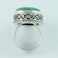 Allure royale Turquoise Fait Main En Pierre 925 Bague en Argent Sterling Grossiste Inde