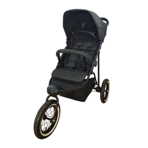 high quality new slim design light sport out jogging comfort suspension one hand folding and one link luxury 3 wheel stroller