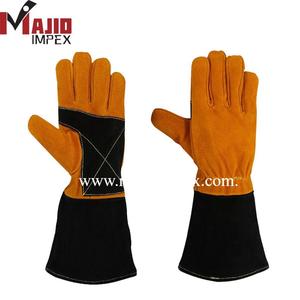 ถุงมือเชื่อมหนังคุณภาพสูง Majid Impex ขนาด 14 นิ้ว สีและโลโก้สั่งทำได้ - Product Image 1