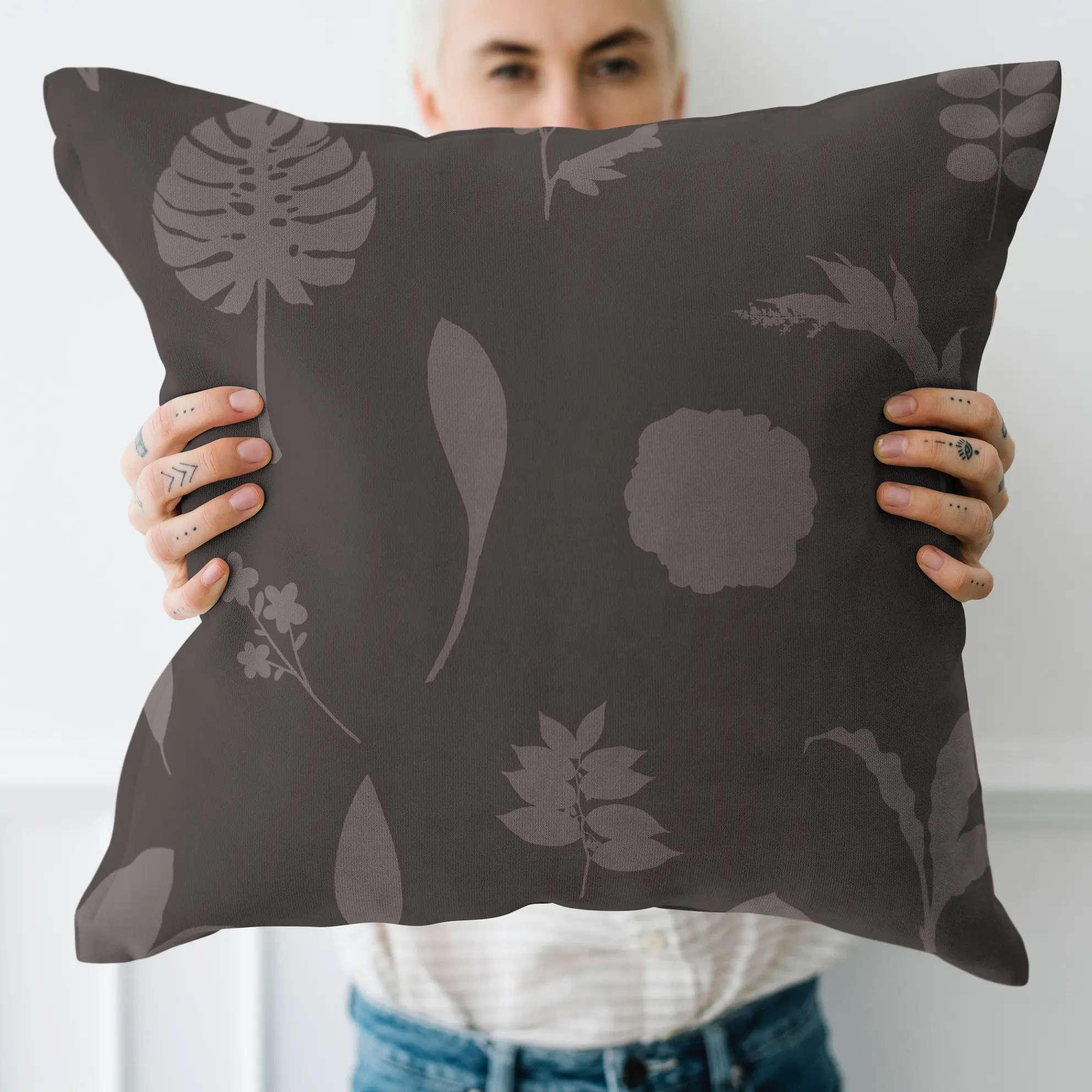 Printed 100% Linen Cushion Cover