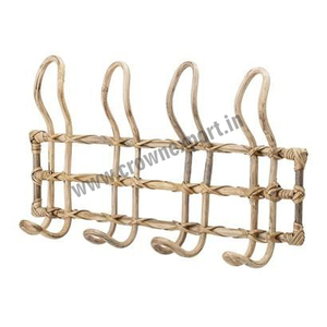 Crochet mural en rotin, pièces, matériel de décoration pour la maison, robuste, Vintage, finition naturelle, crochet mural, disponible en vente en gros - Product Image 2