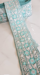 Encaje de Organza Bordado de una Sola Cara Ecológico Indio (100% Algodón) - Product Image 4