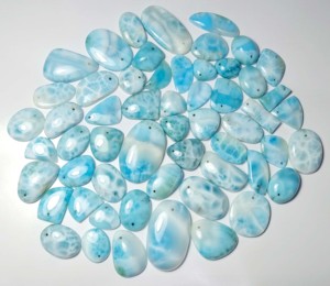 Larimar naturel, cabochon lisse, forme mixte, pierre précieuse en vrac, haute qualité, fabrication de bijoux, 5-15g - Product Image 2