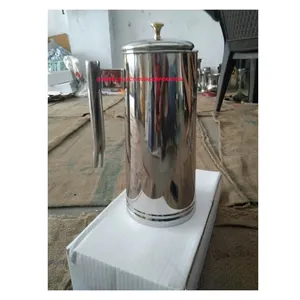 Round Stainless Steel Water Pitcher With Lid Cheap Price Handmade and Made In India For Hotels And Restaurant Kitchen USed
