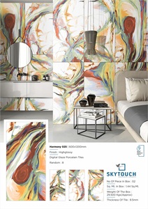 Designer personnalisé 600x1200mm série Harmony fond blanc carrelage décoration murale Orient de l'Inde du principal fabricant - Product Image 2