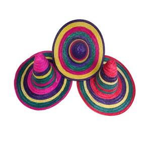 Multi coloured mexican palm straw <b>hat</b> Oversized traditional mexico <b>sombrero</b> <b>hats</b> with logo - Product Image 2