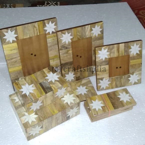 Cadre Photo en bois et en résine MDF, artisanat indien, couleur naturelle, fait à la main, avec boîte à bijoux et roulettes, vente en gros - Product Image 4
