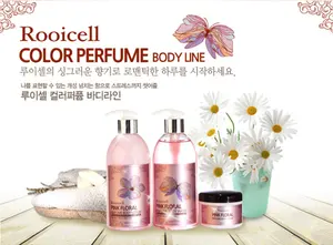 ISO22716 GMP cosméticos Coreano Banho e Corpo de clareamento da pele creme hidratante Rooicell Rosa Floral Perfume Loção Para O Corpo 500ml
