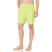 Shorts de troncos casuais para homens, cor amarela lisa, com cordão, logotipo personalizado, natação, curto para homens 2022