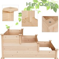 Lit de jardin surélevé pour enfants, boîtier de fleurs en bois, culture de légumes, pour l'extérieur, 3 niveaux