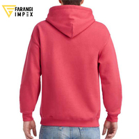 Sudadera con Capucha Unisex Rosa Coral Personalizada al por Mayor con Bolsillo Canguro, Sudadera con Capucha de Mezcla de Algodón con Cordón Ajustable, Más Gruesa