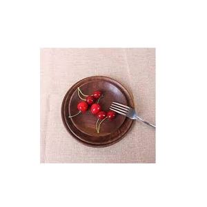 Plato para servir de madera maciza natural ecológico, Apto para lavavajillas, platos rectangulares para fiestas con tenedor, cuchara para restaurantes a la venta. - Product Image 5