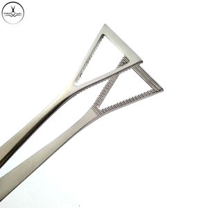 Pince à épiler Caesar à tête large, finition brillante / mate, 20,5 cm, en acier inoxydable, pour piercing, outils professionnels en gros - Product Image 2